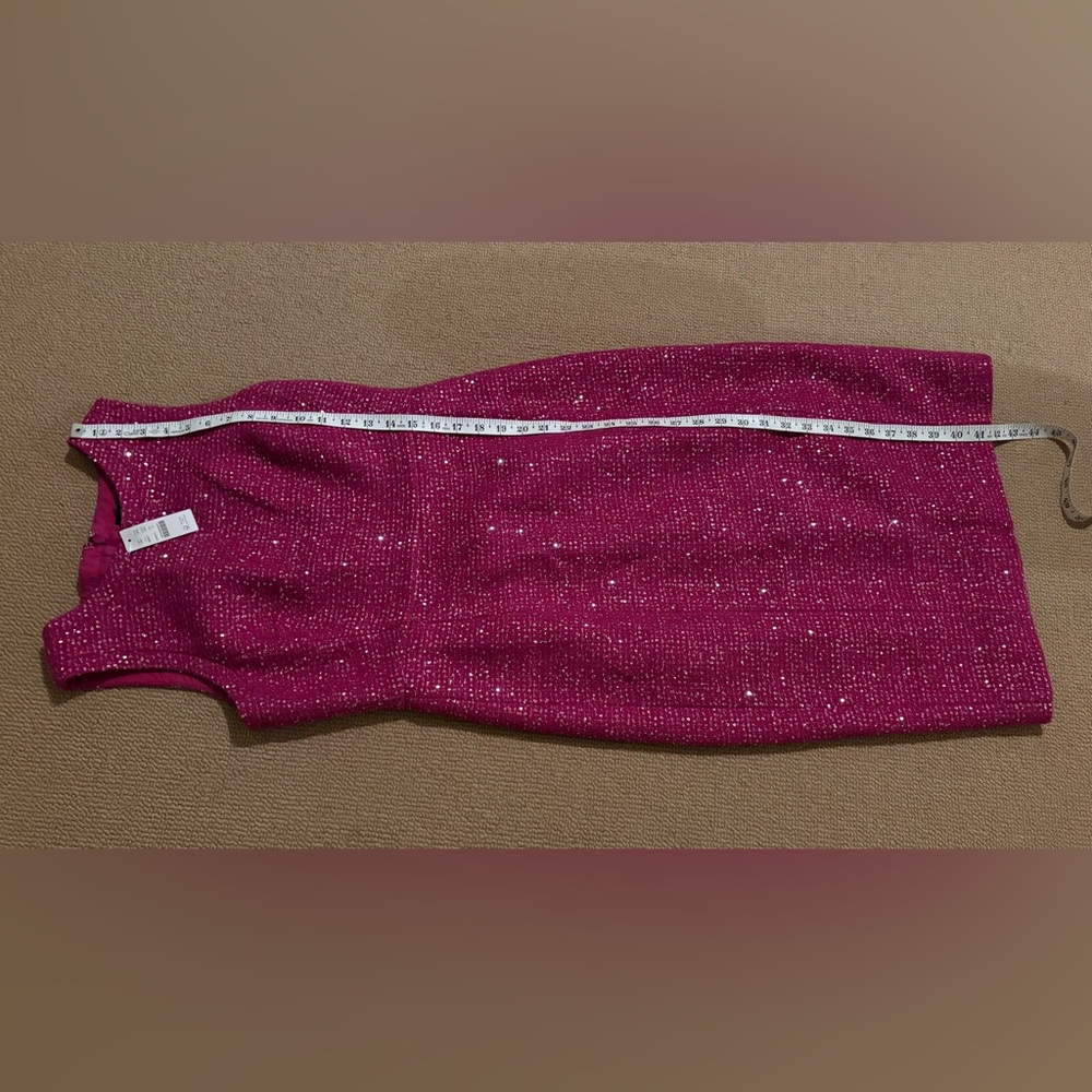 JCrew Pink Sleeveless Tweed Sequin Sheath Dress, size 6. NWT - Picture 7 of 7